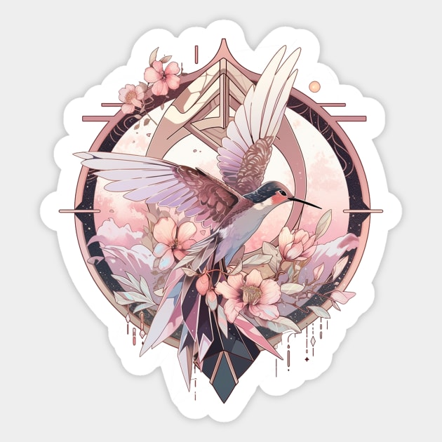 Hummingbird Blossom Sticker by CleverboyDsgns